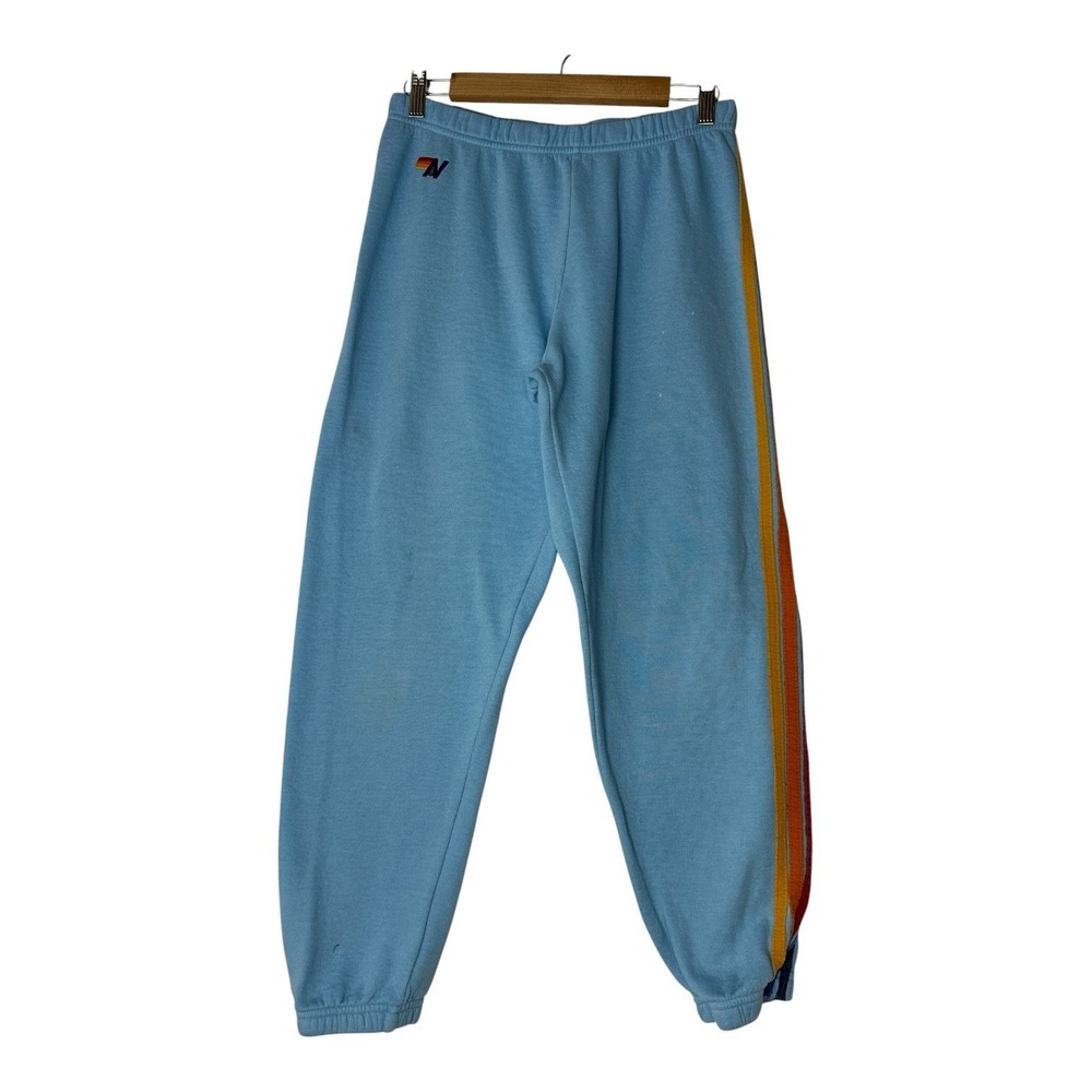 Aviator Nation Sweatpants Womens Large Rainbow Logo Joggers No Drawstring Beach